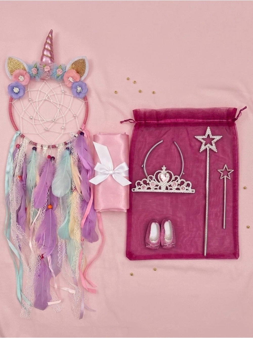 Pink Unicorn Dreamcatcher Dress-Up Set for Kids